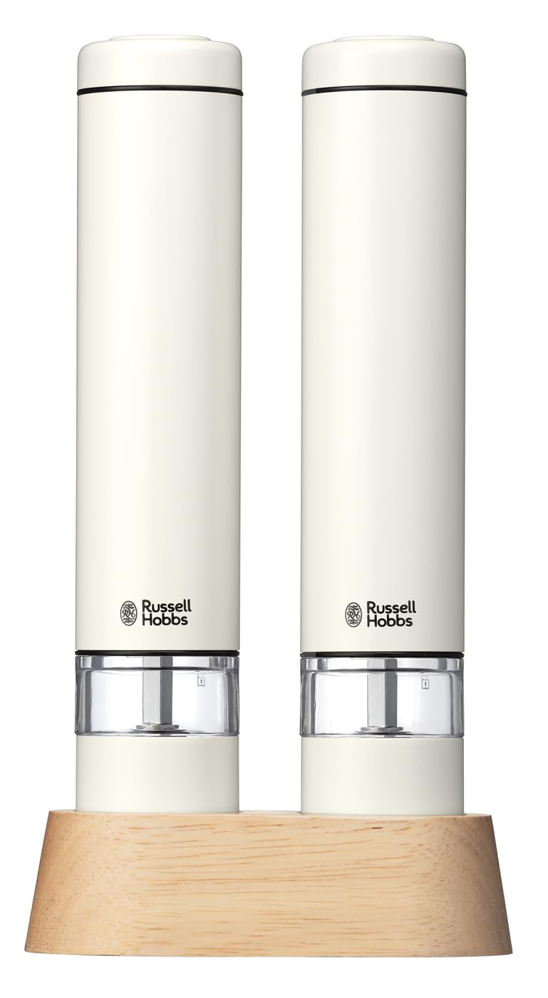 

Russell Hobbs Russell Hobbs Electric Mill Salt Pepper Mini White 3 Month Extended Warranty Set of 2 Present Gift [Official] 7933JP-WH & білий