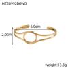 CARLIDANA Chunky Bangle Gold Plated Irregular Jewelry Geometric Stainless Steel Open Cuff Bangle Tarnish Free Waterproof Jewelry