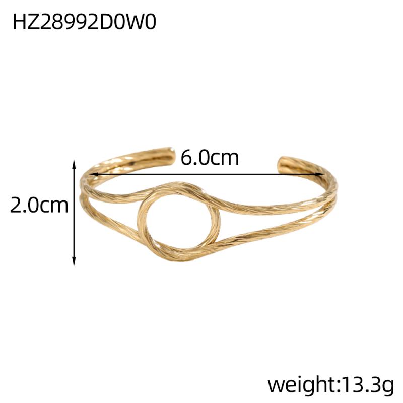 CARLIDANA Chunky Bangle Gold Plated Irregular Jewelry Geometric Stainless Steel Open Cuff Bangle Tarnish Free Waterproof Jewelry