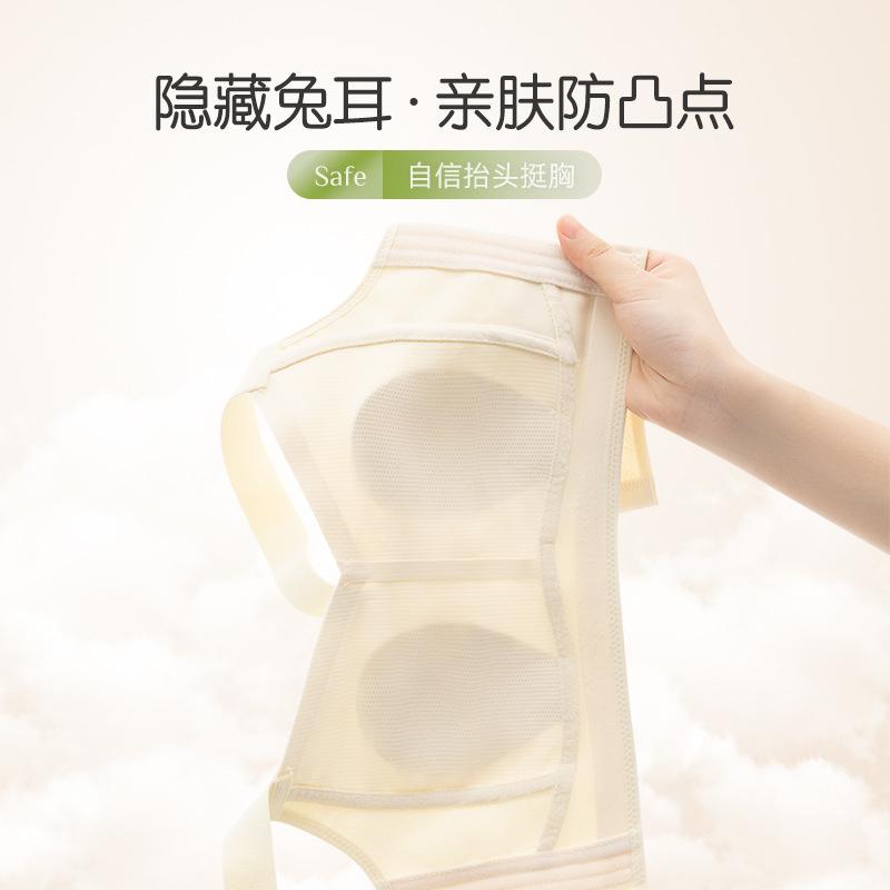 Traceless big breasts show small breasts underwear women's summer thin anti-sagging no steel ring summer full cup sports bra cover