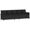 Garden Sofa with Cushions Black Poly Rattan