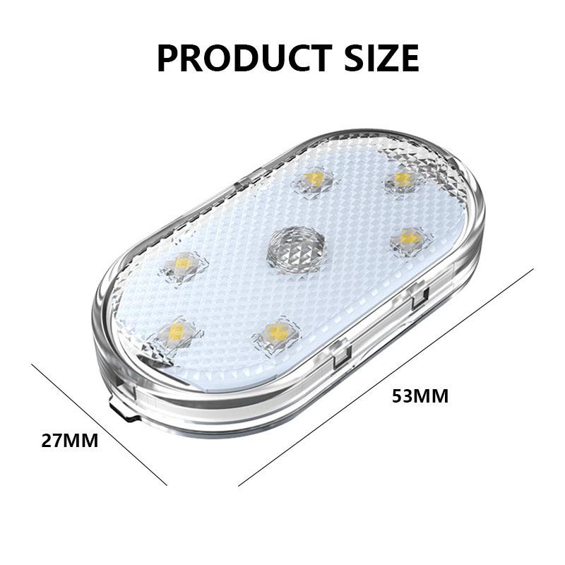 1/2/4Pcs LED Touch Light Mini Car Interior Lighting USB Rechargeable Auto Roof Ceiling Reading Lamps Atmosphere Decoration Lamp