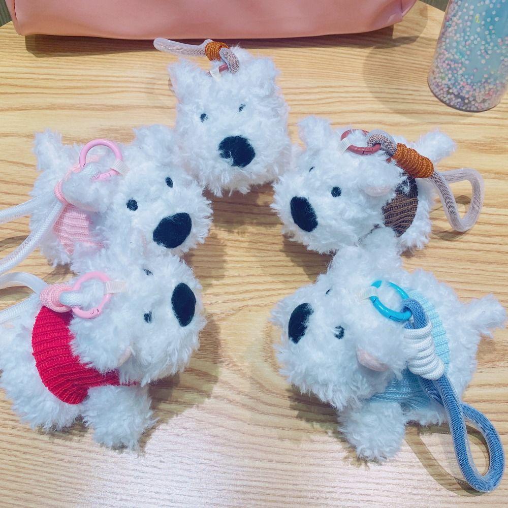

Collection Plush Puppy Doll Keychain Anti-lost Car Hanging Pendant Car Keys Accessories красный