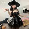 Domila Halloween Dark Night Patent Leather Cosplay Witch Suit Sex Sexy Underwear Premium Sex Clothes