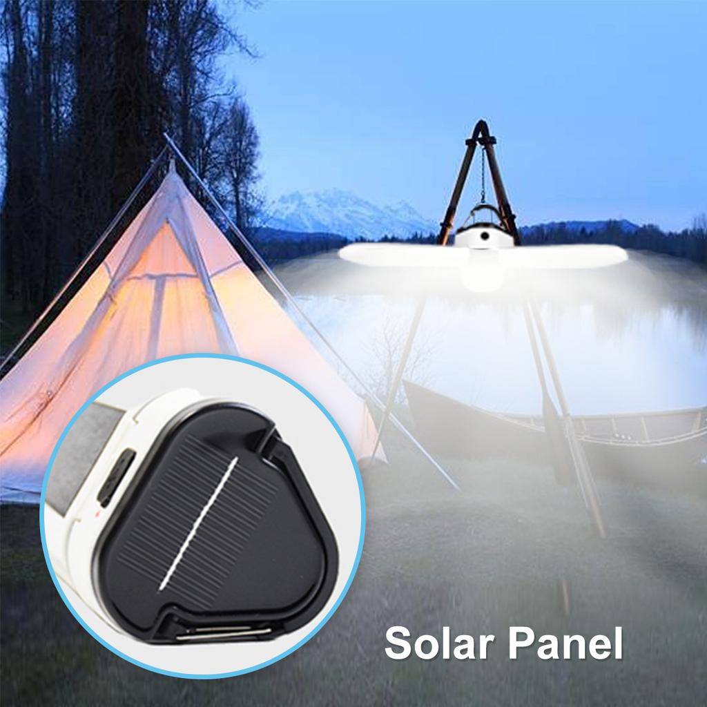 60 LEDs Solar Lantern Emergency Light Outdoor Trefoil Tent Light Mobile Power for Charging USB Rechargeable Camping Light