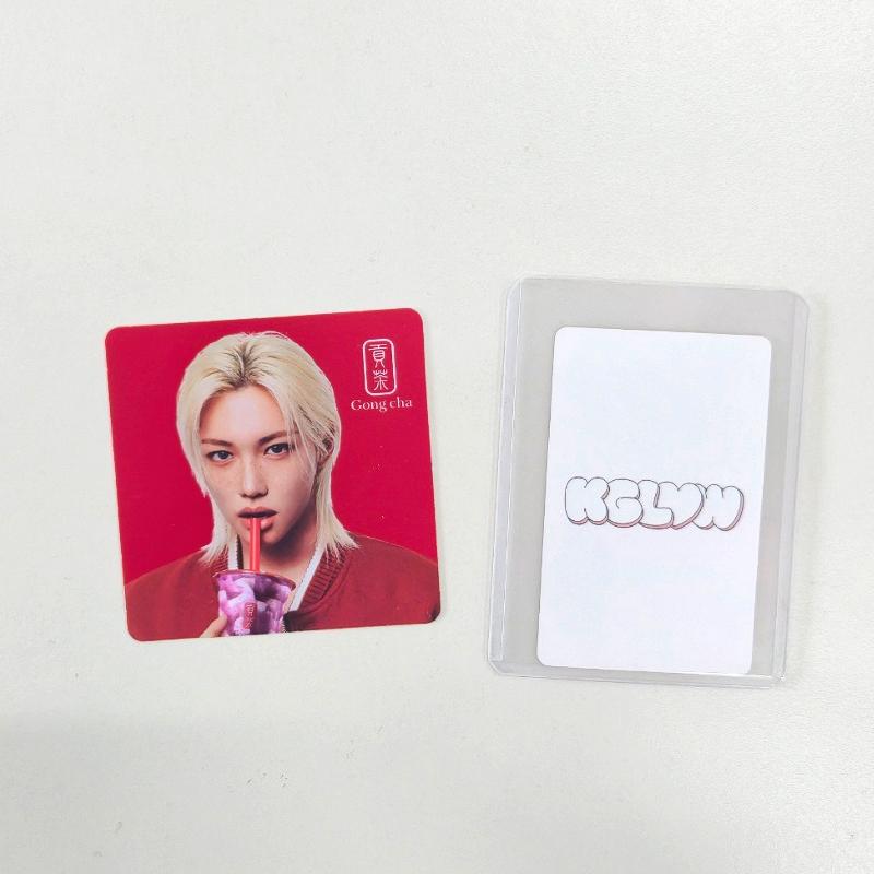 Stray Kids Felix x Gong Cha Collaboration Tea Coaster Cup Sleeve | Korea Limited Tea Coaster x 1 (red)