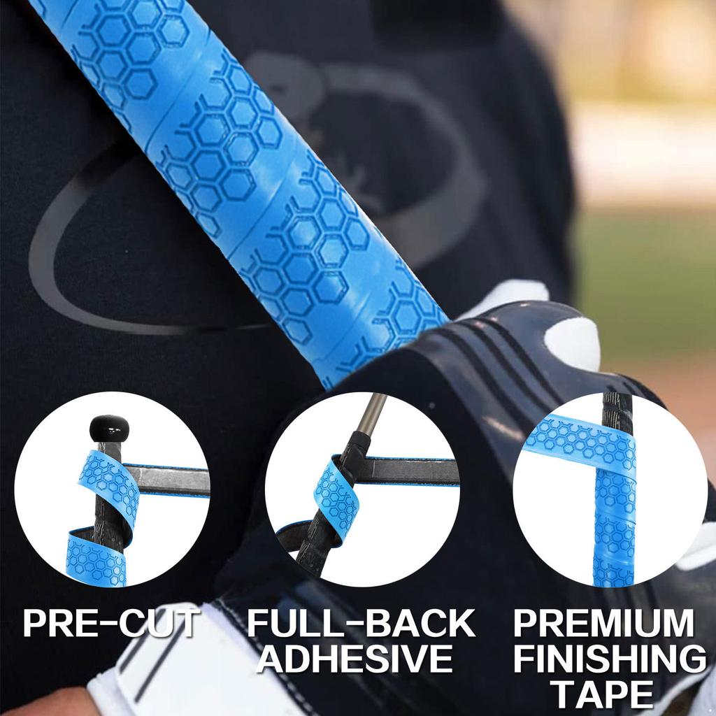 2Pcs Golf Club Grip Self-Adhesive Wrapping Tapes - Anti-Slip Hexagon Texture Golf Clubs Tape