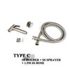 Stainless Steel Brushed Handheld Toilet Bidet Sprayer Kit Hand Bidet Shattaf for Bathroom Hand Shower Sprayer Head Self Cleaning