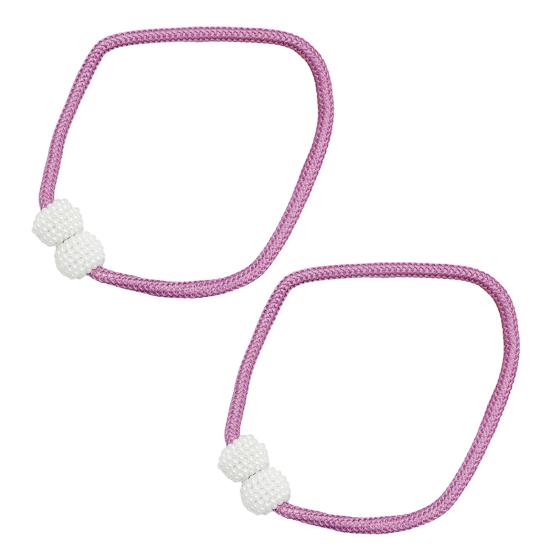1 Pair Magnetic Curtain Straps Faux Pearls Decor Decorative Braided Ropes Curtain Tiebacks Curtain Accessories