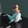Nordic Adorable Whale Girl Small Ornaments Anime Living Room Tabletop Girl Room Home Decoration Unique Gift Durable