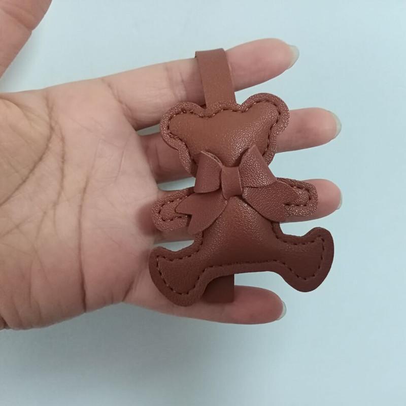 Cartoon PU Animal Key chain Cute Bear Keyring For Women Keychain Backpack Pendant Ornaments Girls Gift