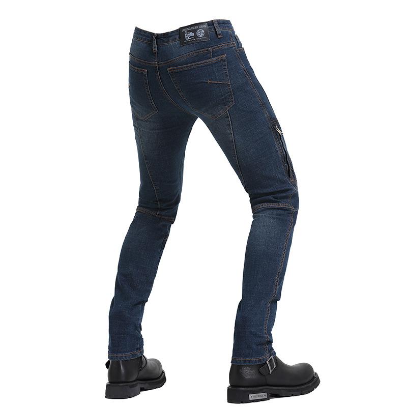 Motorcycle Jeans Men's Slim-fit Elastic Locomotive Pants, Riding Off-road Racing Anti-drop Pants
