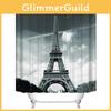 Eiffel Tower Polyester Shower Curtain With City Nightscape Bridge Design For Bathroom Decor