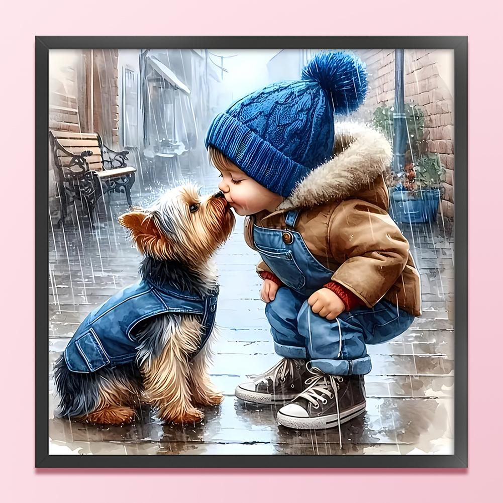 Full Embroidery Eco-cotton Thread 11CT Printed Boy Cross Stitch Kit Art 40x40cm