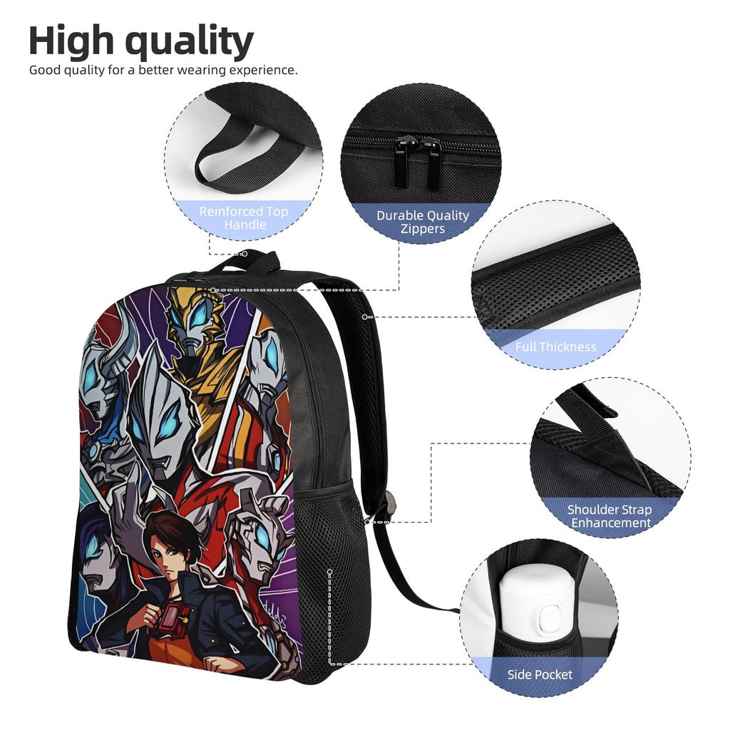 Ultramans Backpack Male Polyester Cycling Backpacks Pattern Novelty High School Bags Rucksack