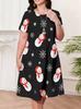 Fashion 3D Print Summer Dress Loose Casual Short Sleeve O-Neck Mini Dress