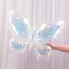 2pcs  Shiny Butterfly Balloons: Pearl White Giant Butterflies for Holiday Celebrations