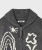 Fallett Drawing Garden Cowichan Knit Zip-Up Grey