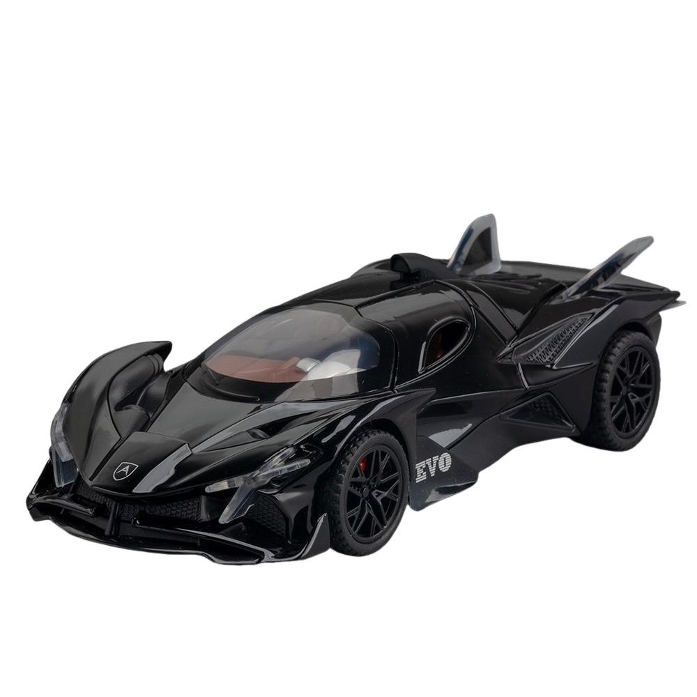 

Модели игрушечных машинок Apollo EVO в масштабе 1/32, литые из сплава, спортивные автомобили, инерционные, со звуком и светом, 2 открывающиеся двери, гоночные автомобили, подарок для ребенка чёрный