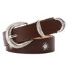 Belt Female Sunflower Rivet Belt Threaded Alloy Three-Piece Buckle Jeans Decorative Belt