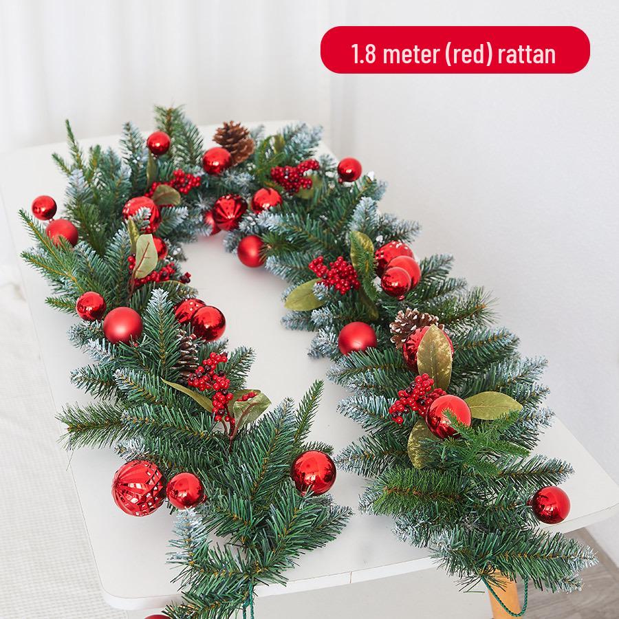 Weihnachtsszene Rattan Treppen- und Türhängekranz Ornament für Kamin, Einkaufszentrum, Hotel