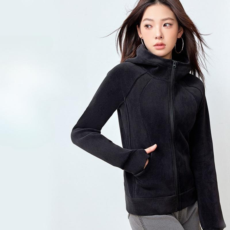 

Осень-зима мода с длинным рукавом женская спортивная одежда тонкий короткий женский с капюшоном пальто M чёрный