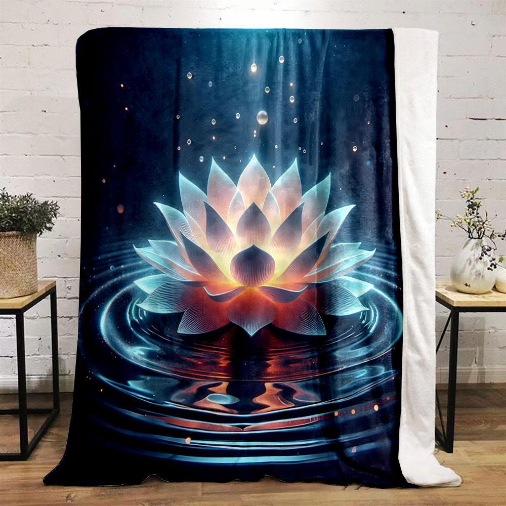 Radiant Lotus On Water Print Blanket Soft and Cozy Perfect for the Living Room Bed Sofa or a Nap,gift