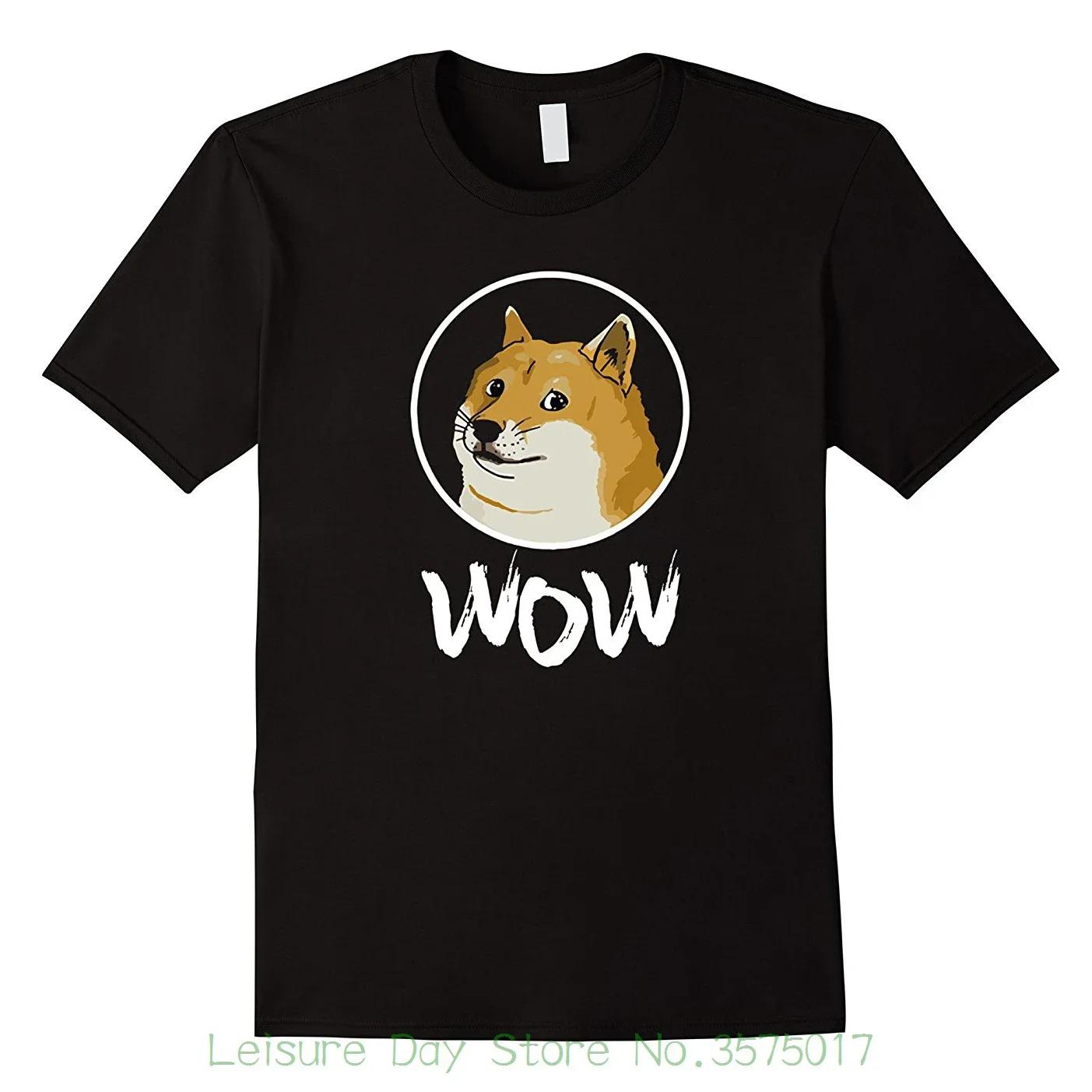 

Men s High Quality Custom Printed Tops Hipster Tees Doge Wow! Shiba Inu Meme T-shirt - Men s Summer Cotton Graphic Tee S разноцветный