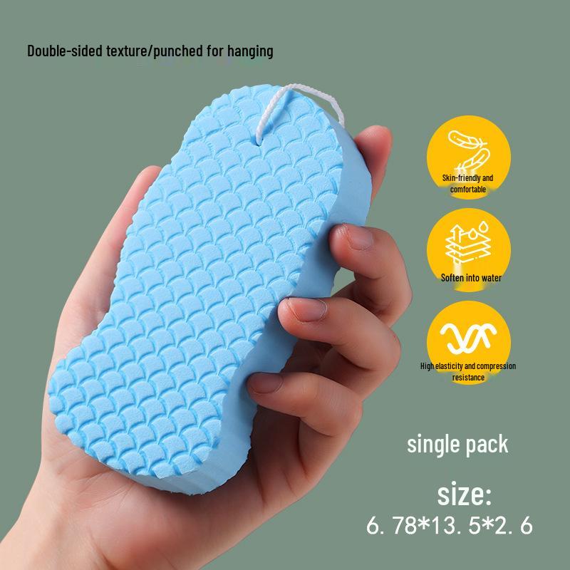 

3D Exfoliating Sponge Bath Towel: Upgraded Double-Sided Cotton Scrubber for Baby Bathing and Skin Exfoliation синій