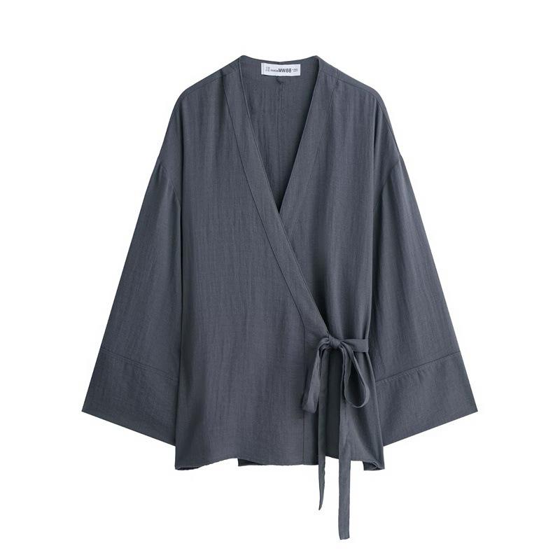 TAOP&ZA Jarní/Letní Dámské Kimono S Páskem v Pase & Kalhoty s Rovnou Nohavicí