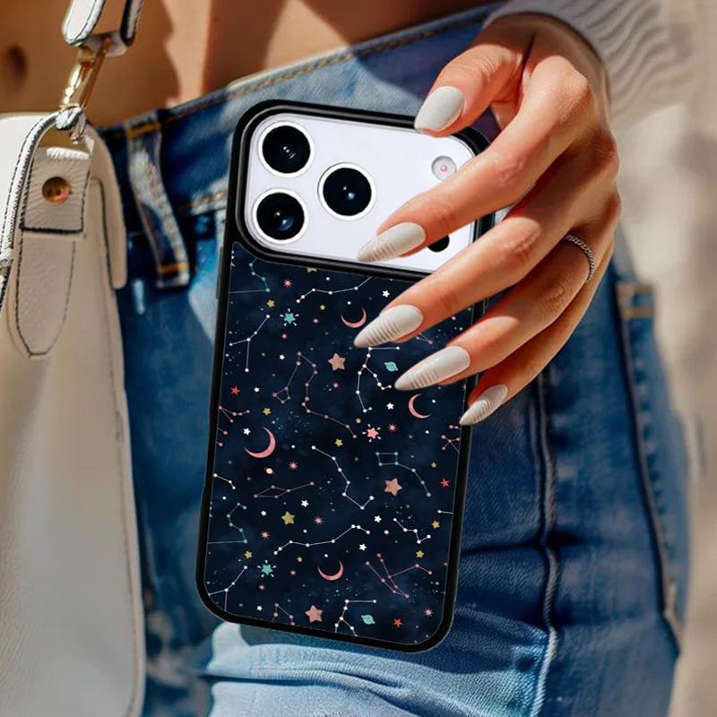 Capa de Celular Céu Estrelado Para iPhone 17 Air 14 15 13 12 Max Capa Para Apple 16e 11 Pro Max Plus Coque