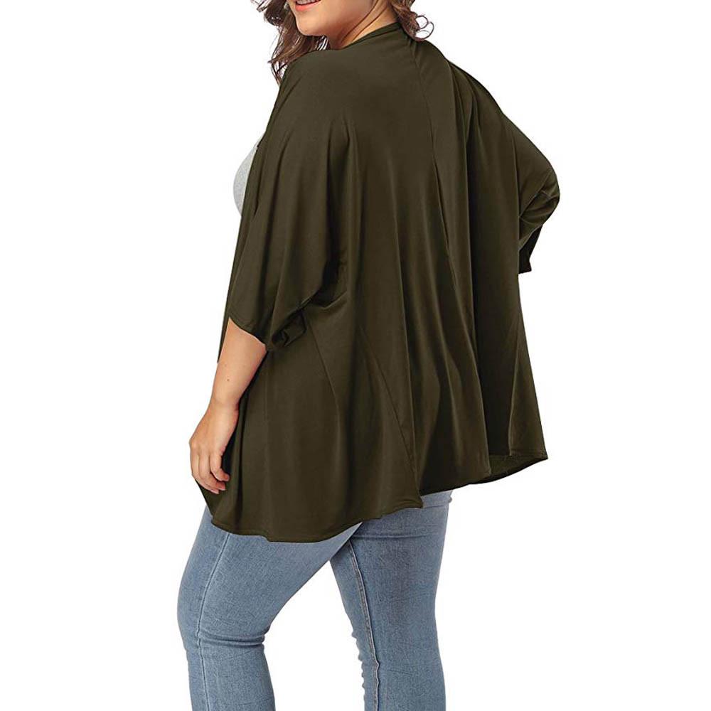 Women's Plus Size Summer Casual Open Front Half Sleeve Lightweight Cardigan