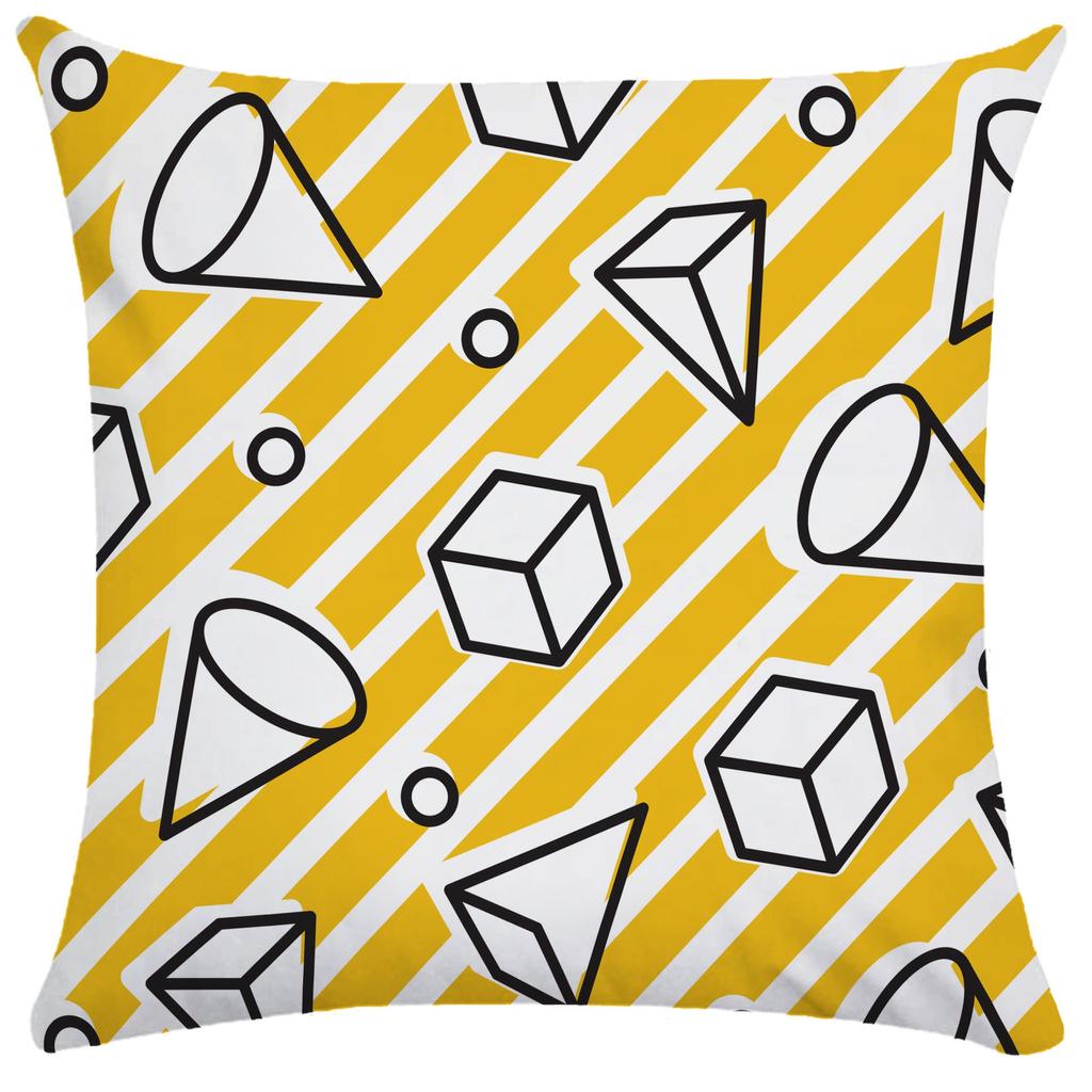 Unregelmäßiger Geometrischer Quadratischer Sofakissenbezug Schlafsaaldekoration Büro Wohnzimmer Zuhause Kissenbezug