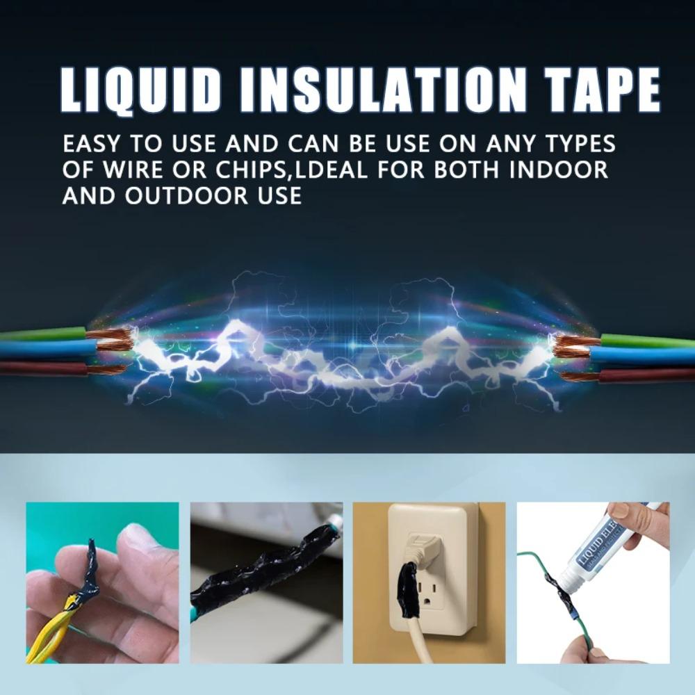 50/30ml Flytande Isoleringstejp Reparation Gummi Elektrisk Ledning Kabel Beläggning Fixa Linje Lim Bred Räckvidd Flytande Isolationspasta