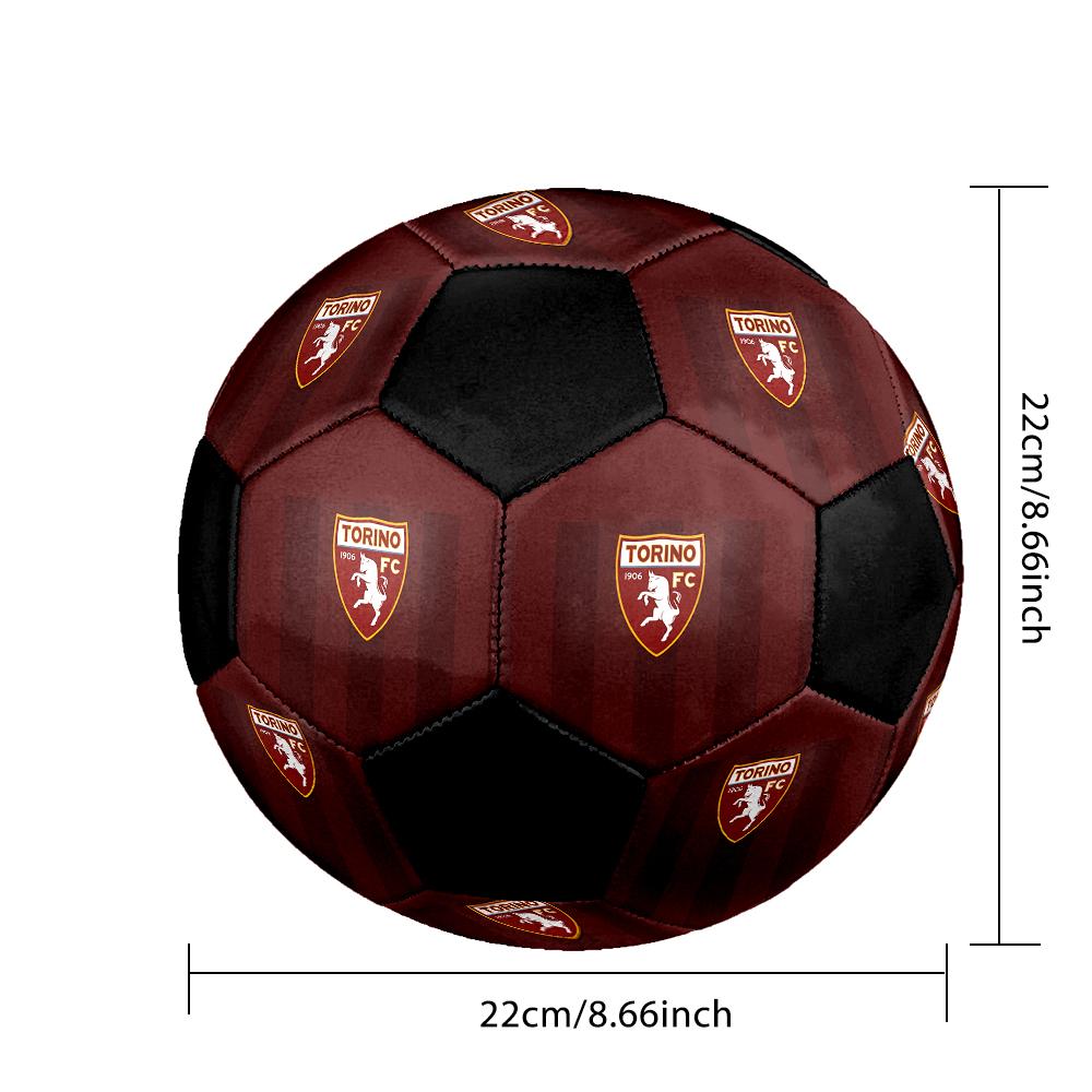 TAGLIA 5 Pallone da Calcio Torino FC Colorato Per Tutte le Età Cucito a Macchina PVC Pronto per la Competizione Resistente Alto Rimbalzo