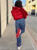 Dámské úzké džíny se širokými nohavicemi a srdíčky - Evropský a americký styl