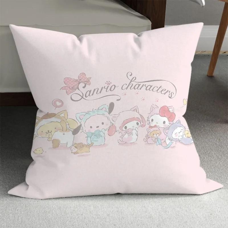 Sanrio Cute Girly Pillowcase HelloKitty Cinnamon Dog Pillowcase Kawaii Room Decoration Home Living Room Sofa Cushion Cover