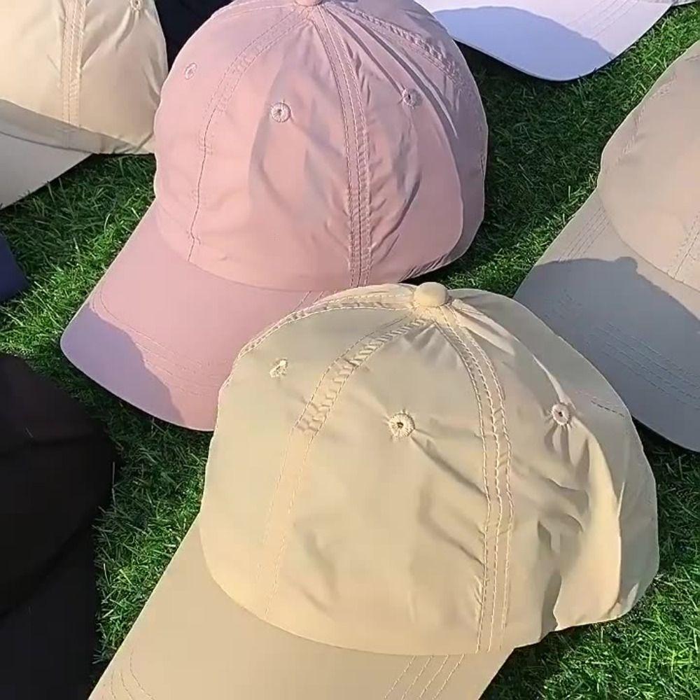 Korean Style Quick-Drying Baseball Cap Solid Color Peaked Cap Casual Solid Color Sun Hat  Men
