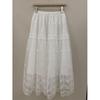 DIMANAF 2025 Summer Women New Skirts Vintage Elastic Pleated White Elegant  Skirts Lace High Waist