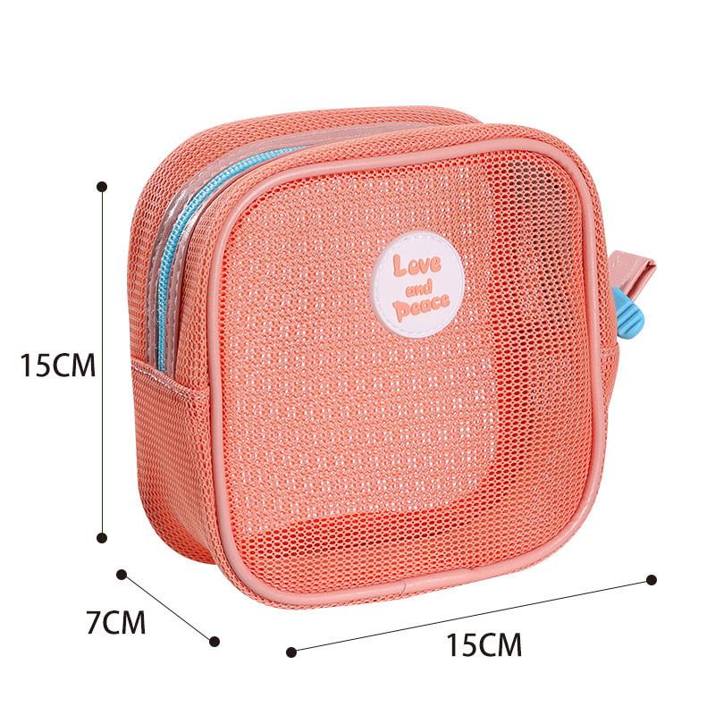 

Modern Minimalist Travel Cosmetic Bag With Mesh Material For Outdoor And Bathroom Organization оранжевый