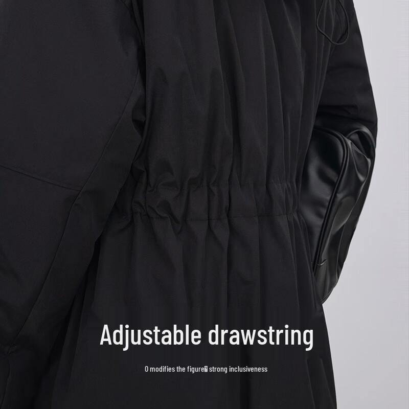 Less 2023 Winter Mid-Length Hooded Down Jacket