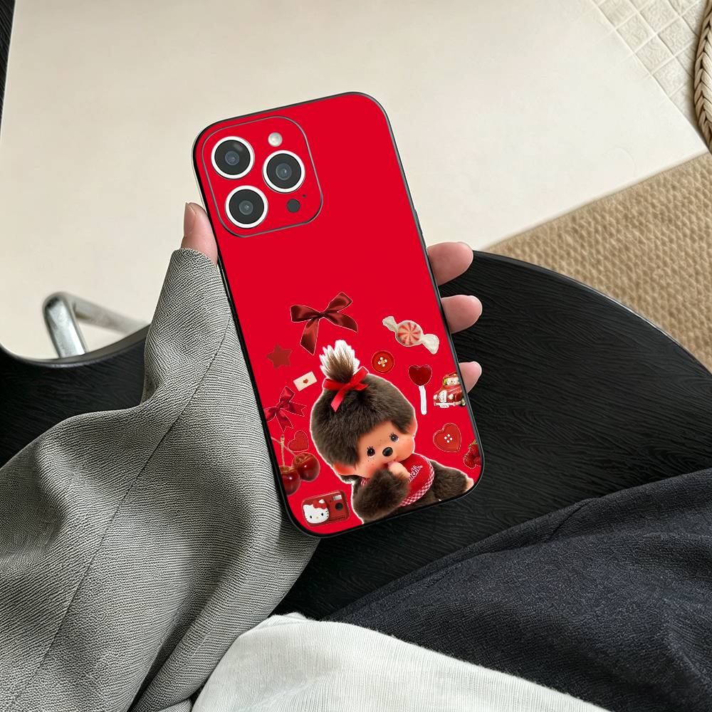 Cute M-monchhichis Phone Case For iPhone 17, 16,15,14,13,12,11 Plus,Pro Max, Others Soft Black Cover iPhone13PRO