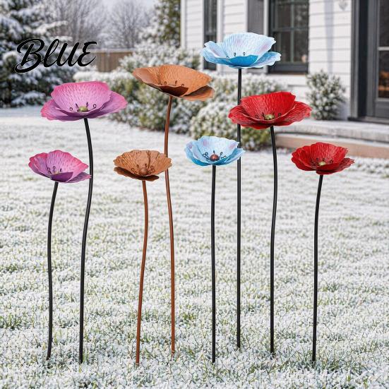 Accenti Floreali in Metallo per Patio 2 Pezzi Fiori Decorativi da Esterno Picchetti da Giardino Decorazione Fioriera