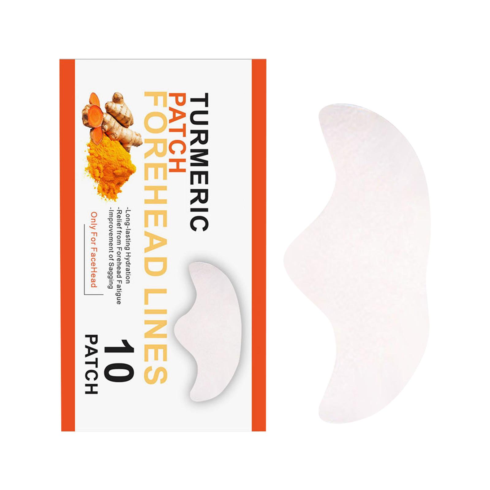 Turmeric Forehead Line Patch 10 Pieces Long Lasting Hydrogel Wrinkle Care Patch for Forehead Lines Skin Treatment and Hydration