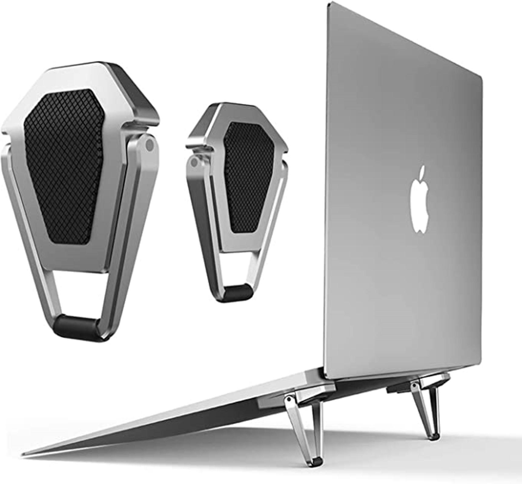 

Dual Zinc Alloy Laptop Cooling Stands: Lightweight, Portable, Foldable, Stable, and Anti-Slip. серебряный