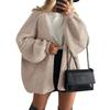 Women's Fashion Solid Color Coats Long Sleeved Knitted Casual Cardigan Sweater Jacket