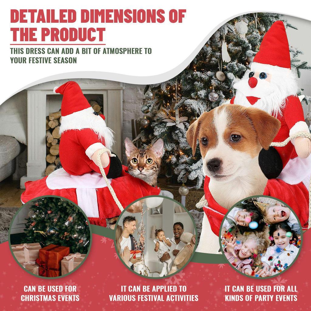 Santa Riding Horse Pet Costume for Dogs & Cats