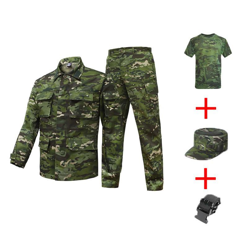 Unisex Camouflage Suit Set: Durable, Breathable Military Training and Outdoor Work Uniform