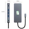 10 in 1 Dual HD 4K Hub Station Dock Type c Power Adapter PD Ethernet RJ45 1000Mbps Usb Hub