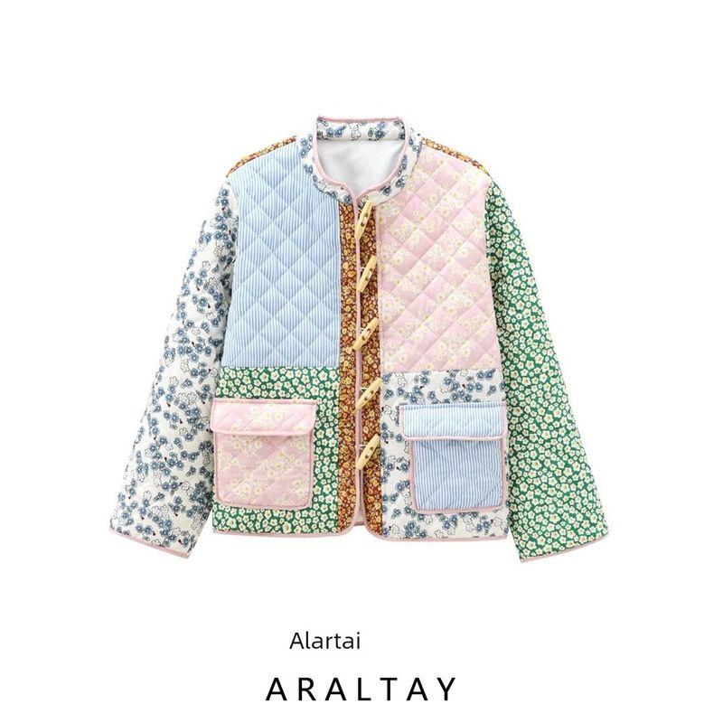 Araltay Fashion Style Women's Clothing New Fashion Silm Versatile Pocket Decoration Positioning Patchwork Cotton-Padded Jacket Outwear